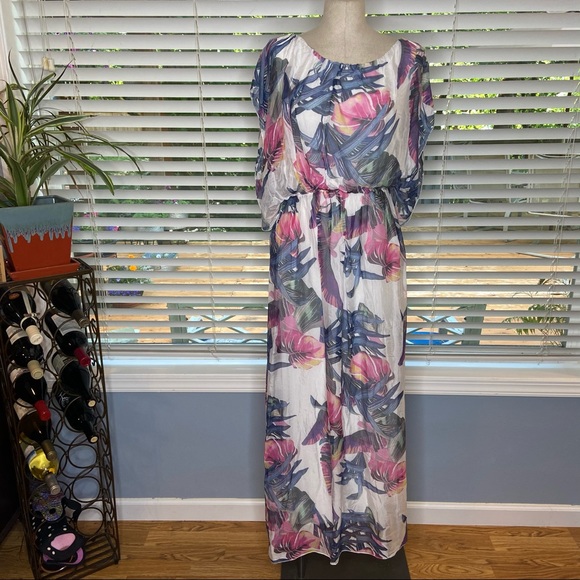 NWT PIAZZA DEL TEMPIO WATERCOLOR FLORAL Silk DRESS - Picture 1 of 8